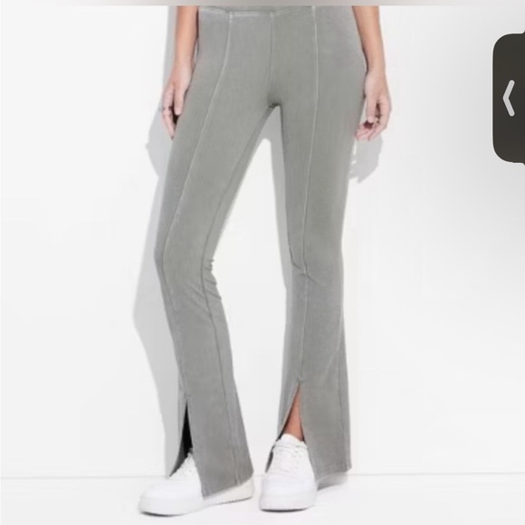 Wild Fable Greenish-Gray High rise Flare Pants - Picture 2 of 5